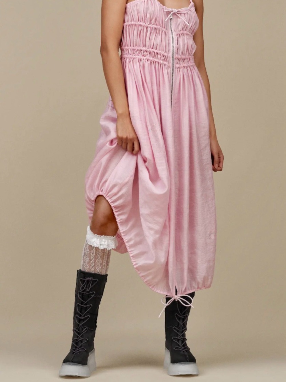 UGG Black Lace-Up Combat Boots with White Soles